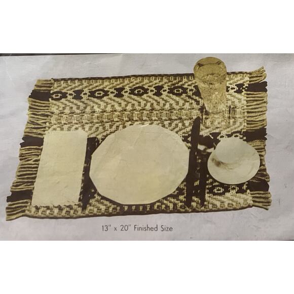Vintage 1960s Hanson Backing Utility Cloths for Weaving Place Mats Set of 4 NIP - Picture 3 of 3